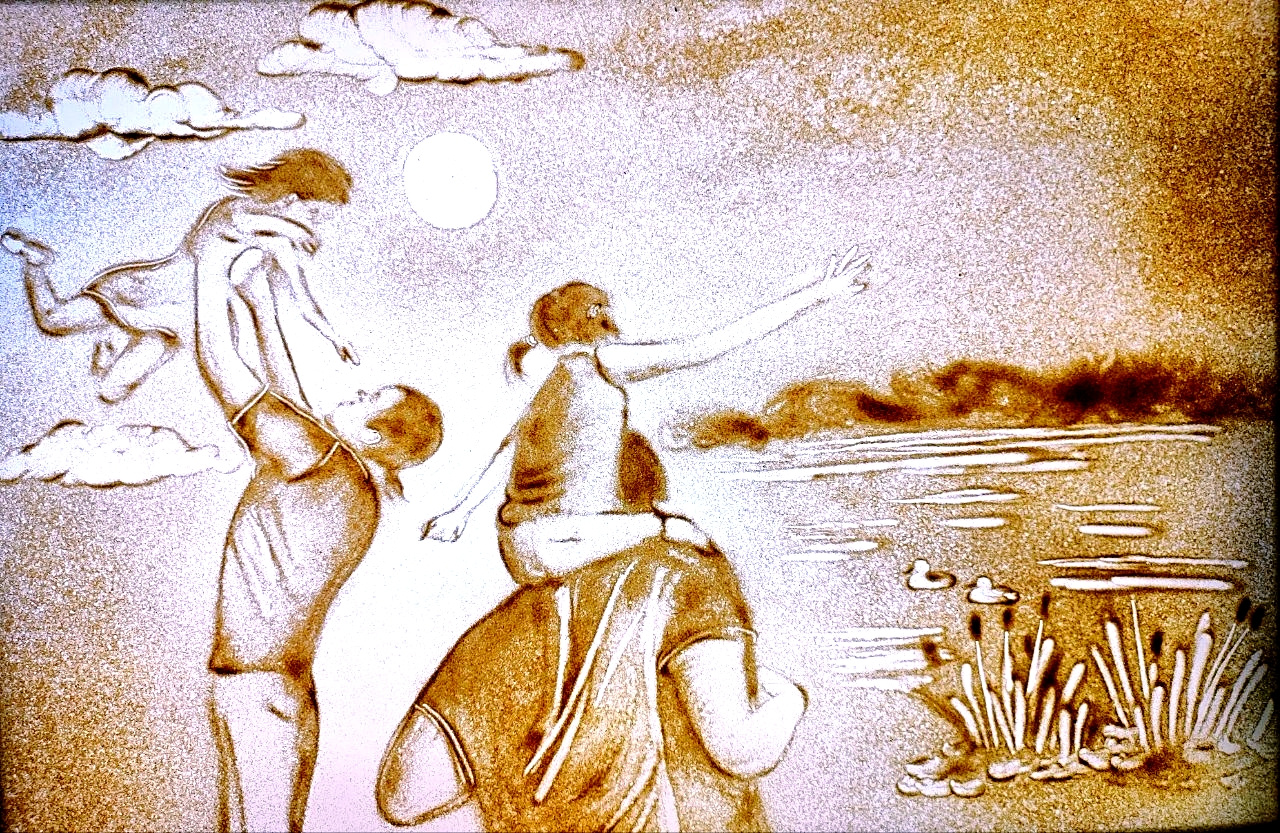 Песочная анимация на юбилей