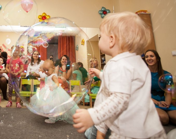 шоу мыльных пузырей на детском празднике