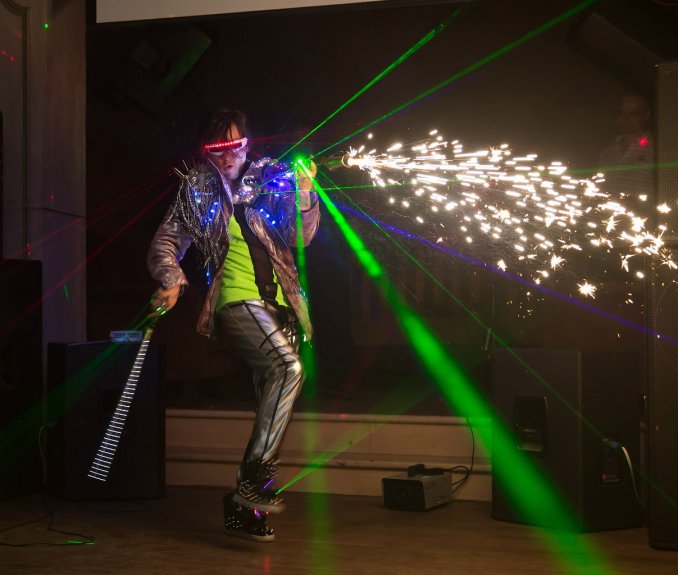 Laser violinist is the world's most laser electric violinist!