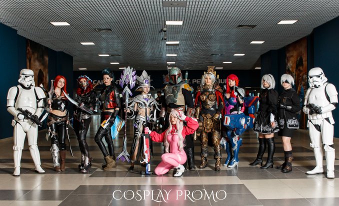 Cosplayers for event